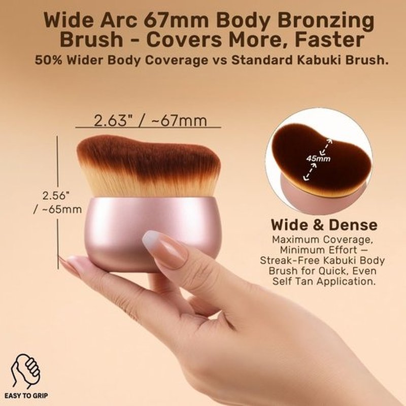 Self Tanner Brush - Extra Large Kabuki Applicator for Streak-Free Sunless Tanning | Flawless Coverage for Body & Face