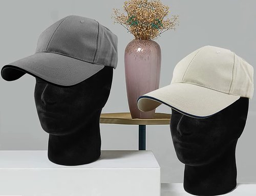 Foraineam 2 Pack Male Foam Mannequin Head Wig Display Holder, 11 Inch Man Manikin Stand Model, Black Foam Heads for Wig Hats Glasses Masks