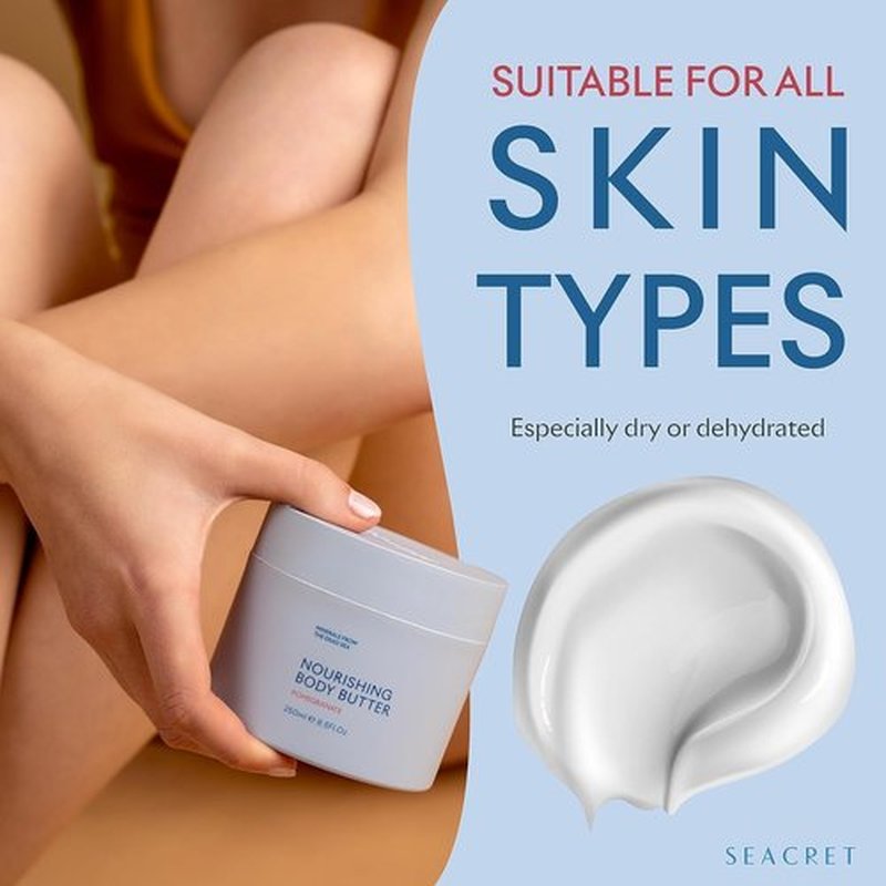 SEACRET Minerals Dead Sea Body Butter - Ultra-Rich Moisturizing Cream with Shea & Coconut Oil | 8.5 fl. oz.