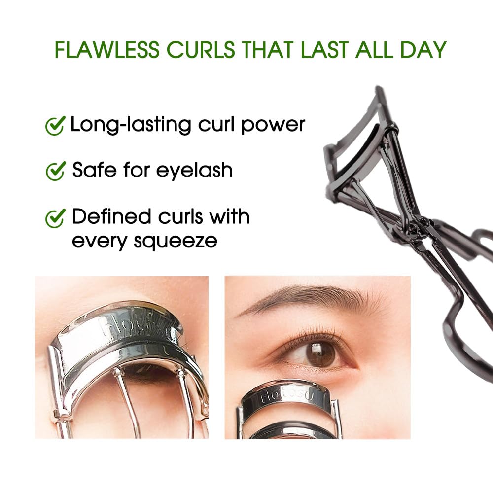 Hotosu Stainless Steel Eyelash Curlers, Lash Curler for Long-Lasting Lift