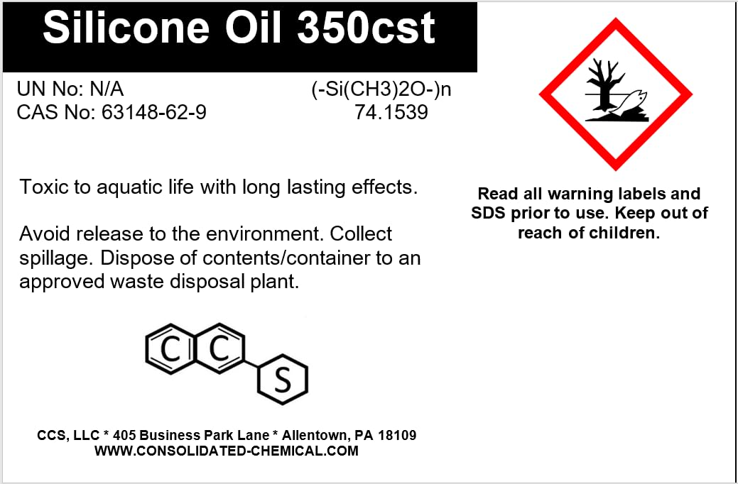 Silicone Oil 350 CST | Premium-Quality Lubricant for Industrial, Automotive, and Cosmetic Applications - 1000mL (32 Fl Oz)