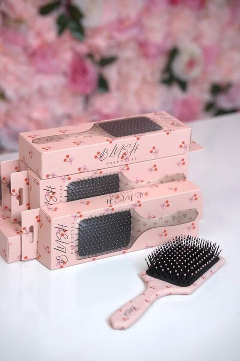Blush Essential Wet Hair Brush - Paddle Brush Detangler for Women, Cute Cherry Design, Hair Accessories, Ideal for Wet Hair, Hair Brushes for Women, Stylish and Functional
