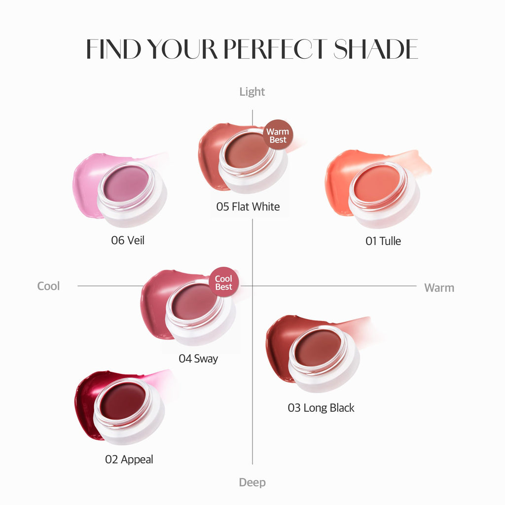 BEIGIC Flush Lip & Cheek Balm - Vegan Buildable & Blendable Multiuse Balm | Natural Flush & Glow | Glowy Blush for Cheeks | Dewy Korean Make Up Cream Blush | 01 Tulle - Peach Coral, 0.14 fl.oz