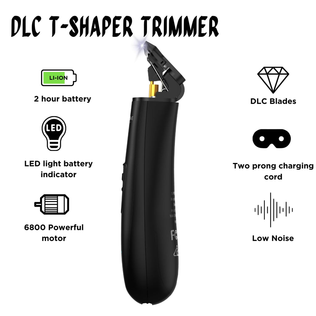 Supreme Trimmer T Shaper Professional Barber Trimmer | 90 Minute Run Time Hair Clippers for Men | ST5220 Cordless Zero Gapped Liner Beard Trimmer | Black
