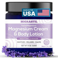 MIGRASTIL Nighttime Lavender Magnesium Cream & Non-Greasy Body Lotion. Extra Strength 250mg Magnesium Chloride for Muscle Relief, Leg Cramps, Relaxation and Sweet Sleep. Vegan, Made in the USA.