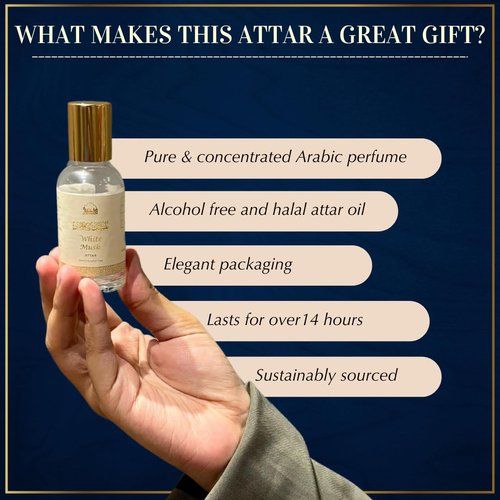Dukhni White Musk Attar Oil - Pure Alcohol-Free Perfume for Men & Women | 30ml Roll-On, Vegan Fragrance