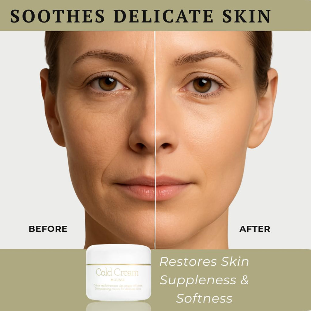 Gernetic Cold Cream Mousse, Strengthening Daily Face Moisturizer for Delicate Sensitive Skin, Lightweight Texture, 50ml/ 1.7 oz