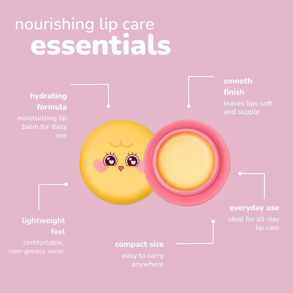 The Crème Shop Bubble Mates Macaron Lip Balm - Korean Lip Butter Balm Formulated with Hyaluronic Acid and Murumuru Butter for Moisturized, Smooth Lips (Birthday Sugar Cookie)