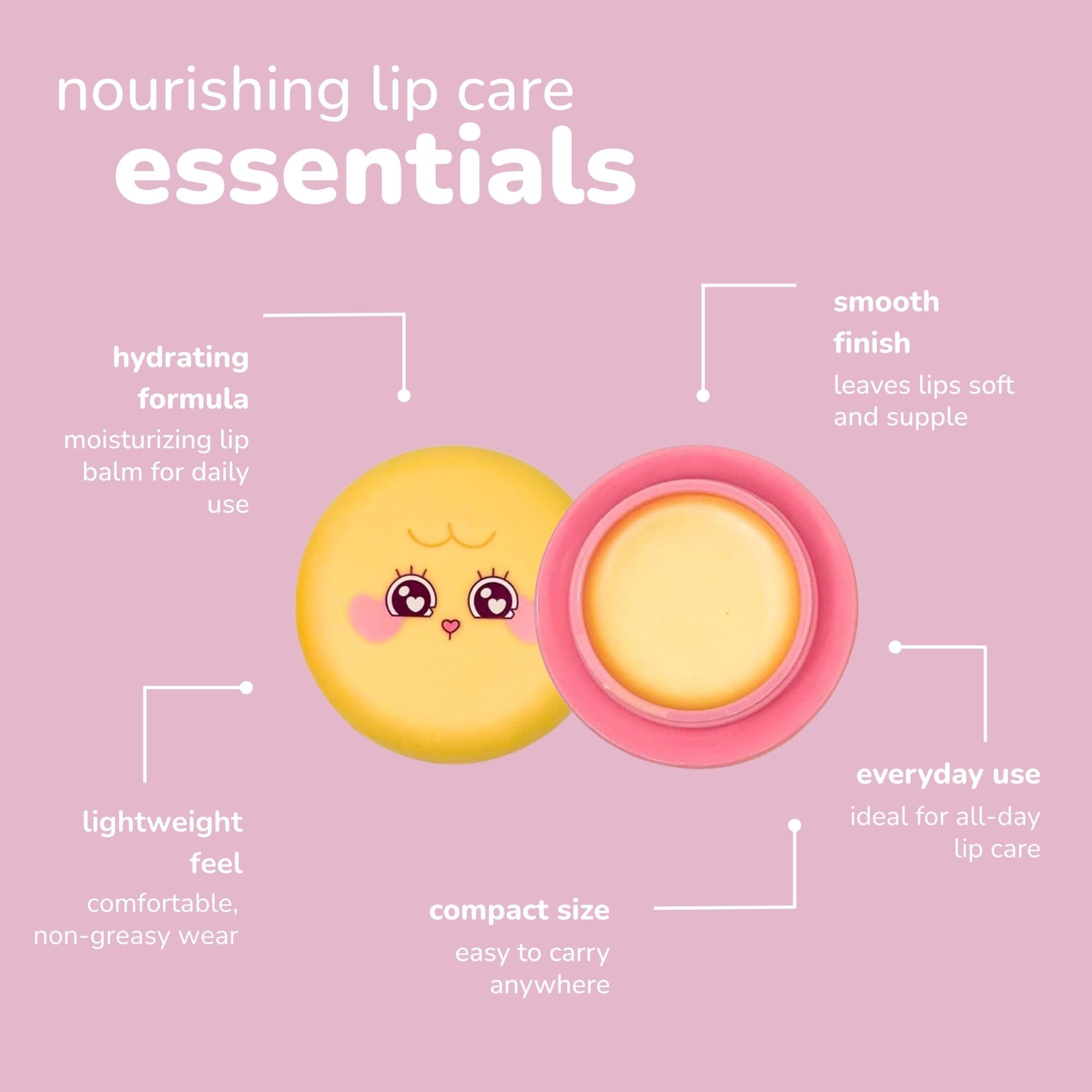 The Crème Shop Bubble Mates Macaron Lip Balm - Korean Lip Butter Balm Formulated with Hyaluronic Acid and Murumuru Butter for Moisturized, Smooth Lips (Birthday Sugar Cookie)