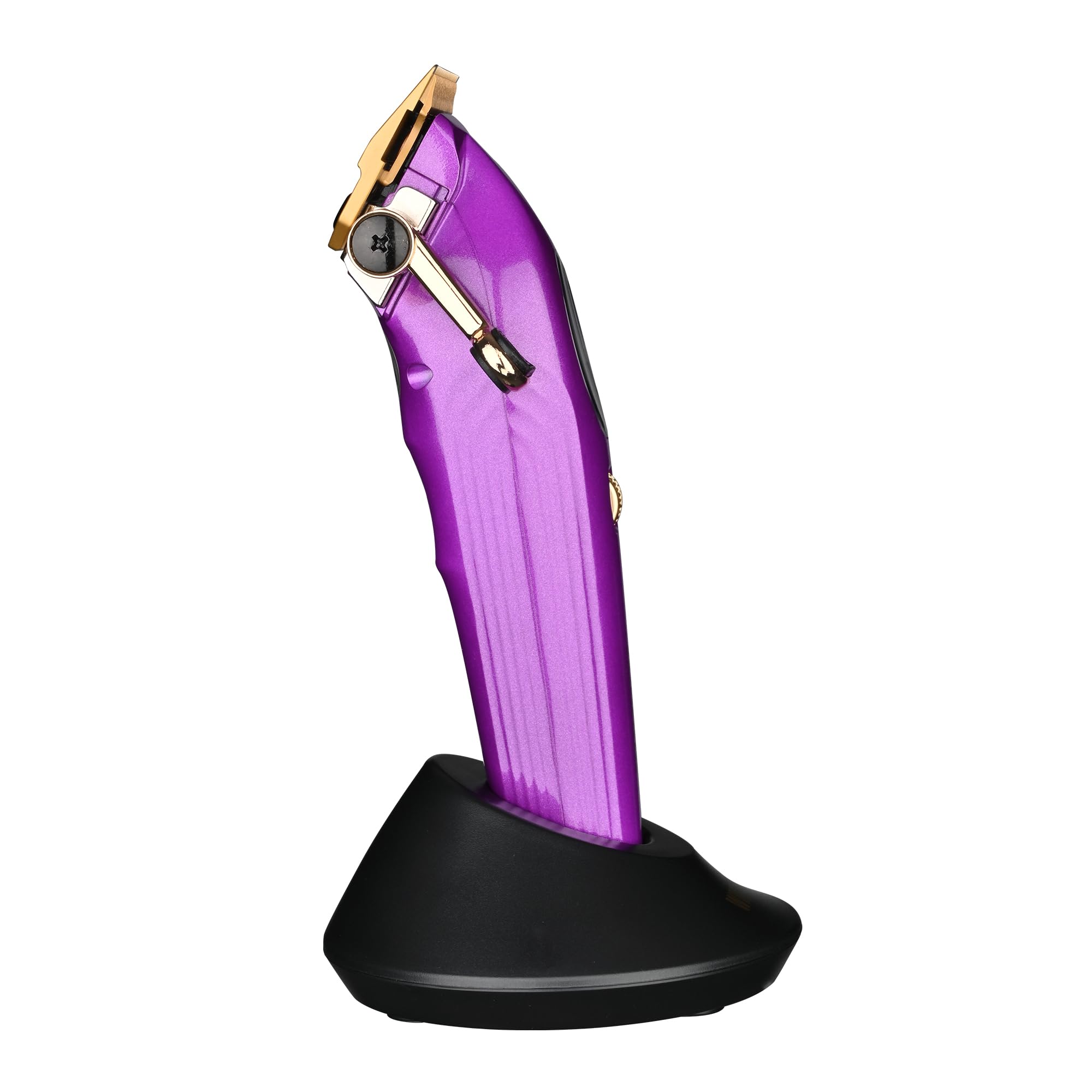 WMARK Professional Infinite Cordless Left-Handed Friendly Hair Clipper – Roller Speed Control, Charging Dock, 9000RPM Outer Rotor BLDC, DLC Steel Blade, Barbershop Tool, NG-V2 (Purple)
