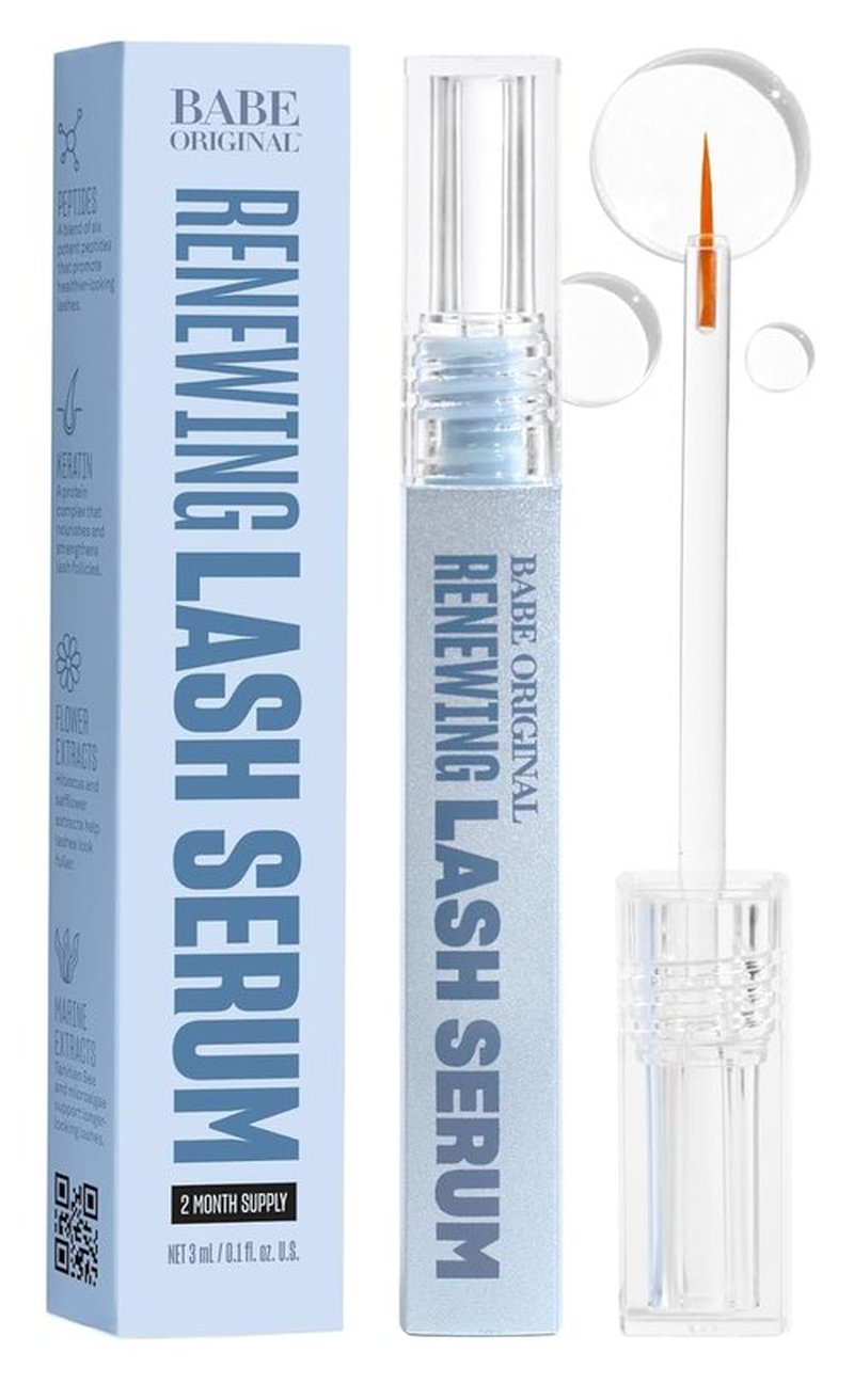 BABE ORIGINAL Renewing Lash Serum - Gentle, Vegan Formula for Fuller, Longer-Looking Lashes | Peptide-Infused