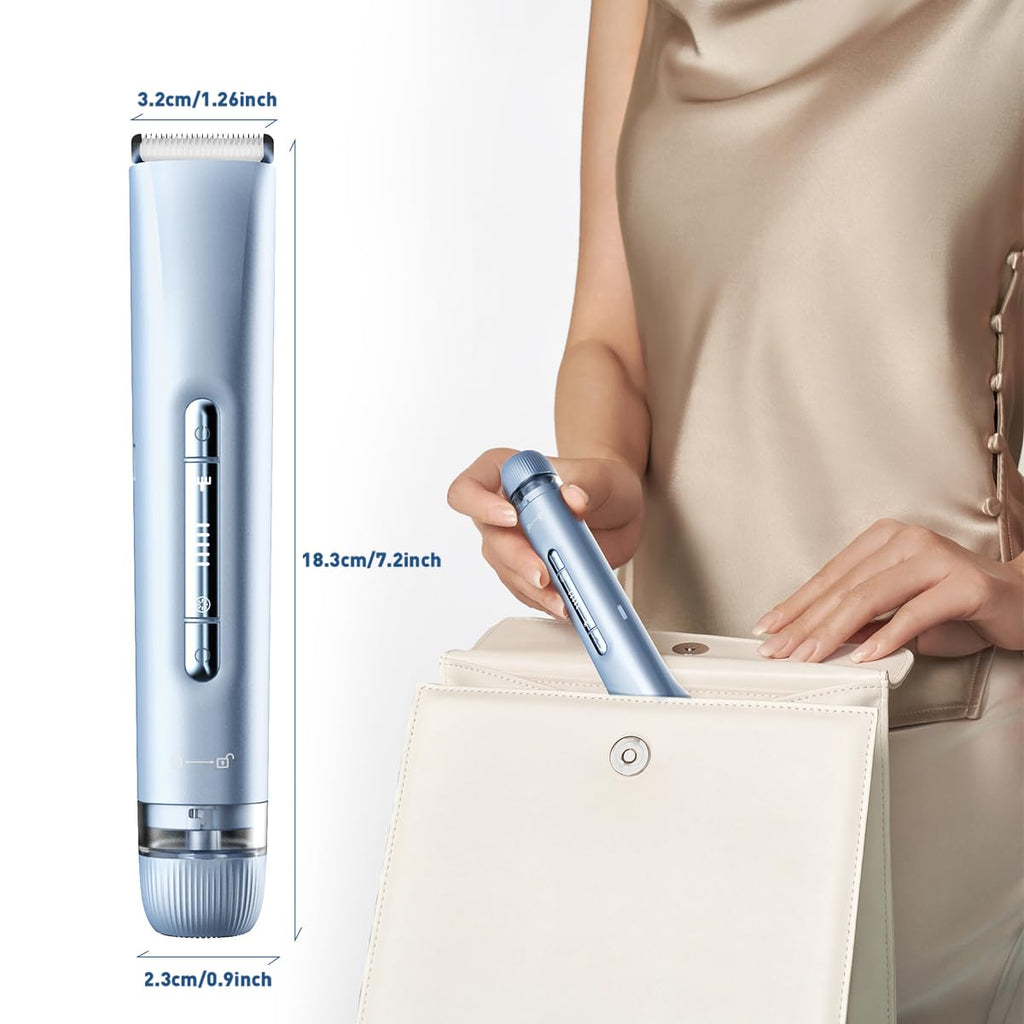 Bikini Trimmer for Women,2 in 1 Womens Electric Razors,Dual Head Shaver for Women Lady Facial Pubic Legs Private Area Body Hair,IPX7 Waterproof Wet & Dry