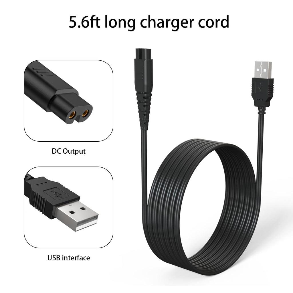 BOEEA USB Charging Cable Cord for oneisall Low Noise Dog Clippers Model RFC-676 Only- Fit for oneisall Rechargeable Stainless Steel Blade Pet Shaver