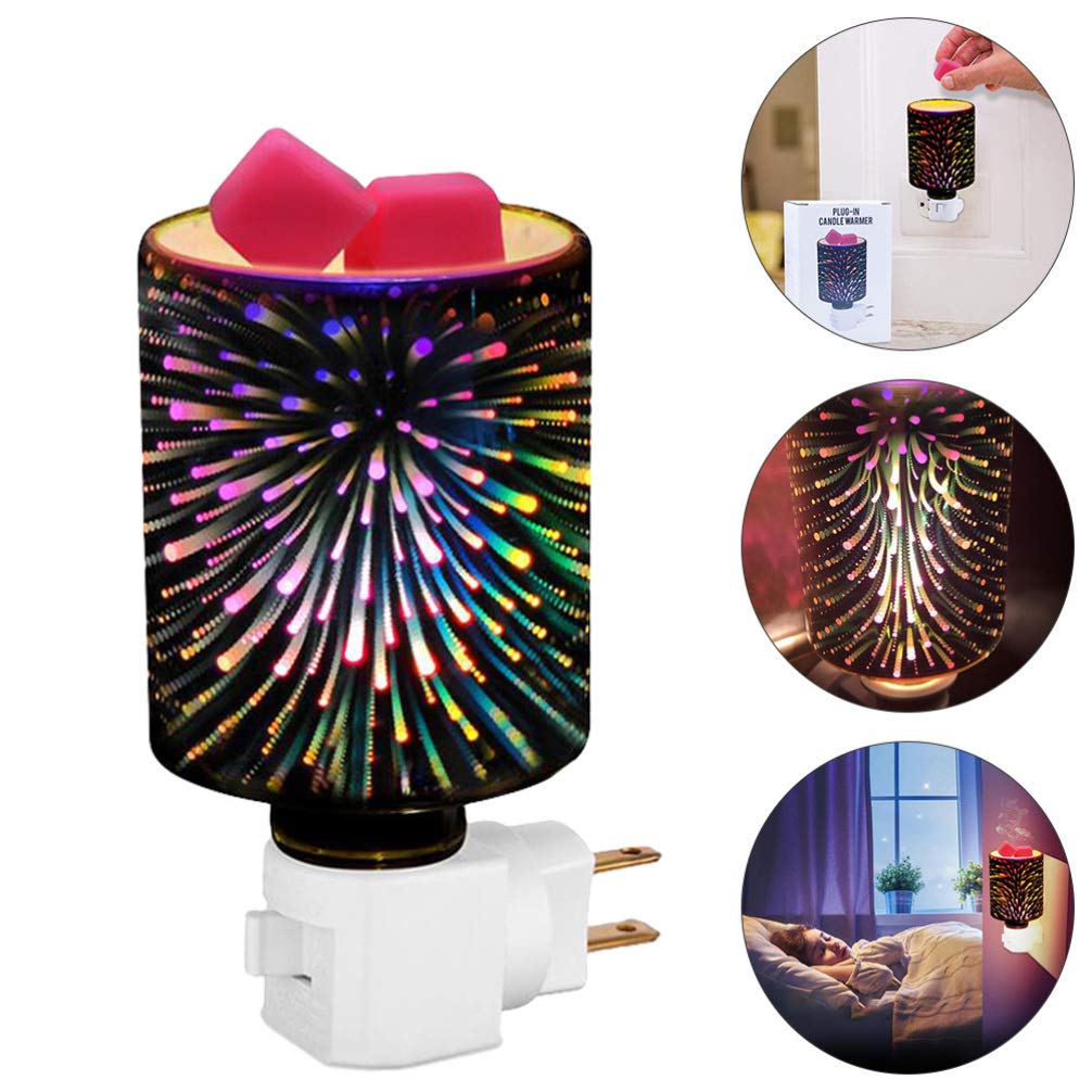 Uonlytech Electric Wax Melt Warmer Plug-in Glass Fragrance Warmer Oil Burner Scent Wax Tart Warmer Lamp Night Light for Spa Wedding Home Decor
