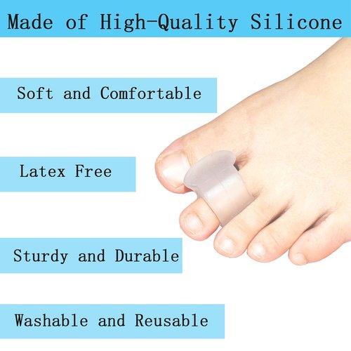 MENOCADY Pack of 12 Gel Toe Separator, (1/4" Thick) Big Toe Spacers, Single Loop Toe Spreader for Bunions, Overlapping Toe, Corrector and Spacer (Clear)