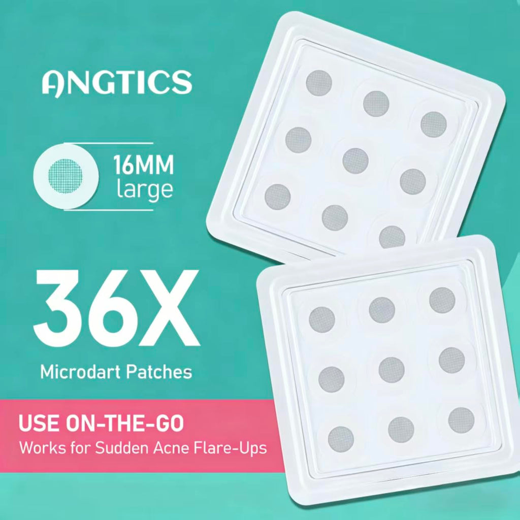 ANGTICS 36 Count Pimple Patches Microdart, Zit Patches with Microdart Technology, Salicylic Acid, Sodium Hyaluronate, Centella Extract, Acne Patch for Blemishes, Zits