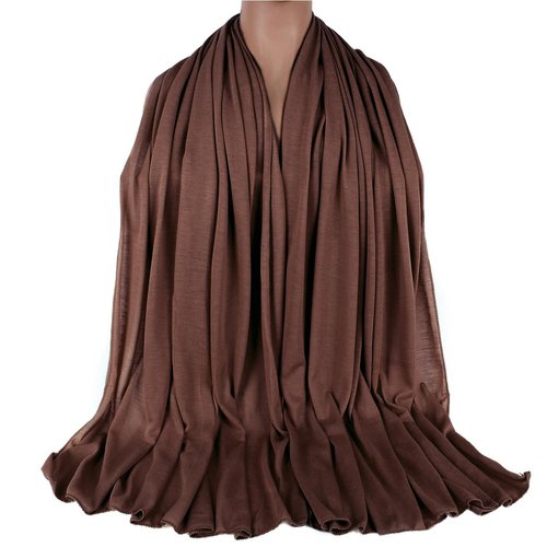 Kachanaa Stretch Head Scarfs Headbands for Muslim Soft Breathable Head Wraps Turbans Long Hair Hijab Scarves for Women(Deep Coffee)