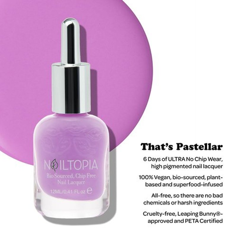 Nailtopia Bio-Sourced, Chip-Free Nail Lacquer - Fast Dry Nail Polish - Superfood-Infused - Natural Nail Polish - Thats Pastellar - 0.41 oz