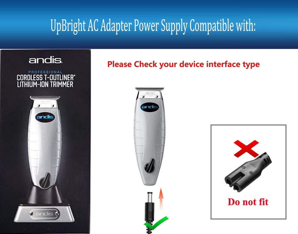UpBright AC Adapter Compatible with Andis Master MLC Cordless Clipper 74034 T-Outliner Lithium Ion Li Barber Trimmer ORL 74000 04987 74010 74067 12470 04991 SPA045120DU 4.5V DC Power Supply Charger