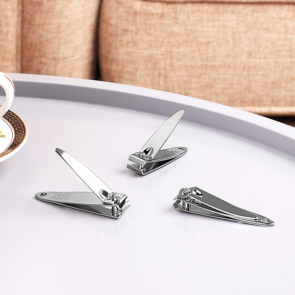 Mudder 28 Pcs Fingernail Nail Clippers Bulk Stainless Steel Toenail Clippers Thick Portable Travel Manicure Kit for Men and Women(Simple Style)