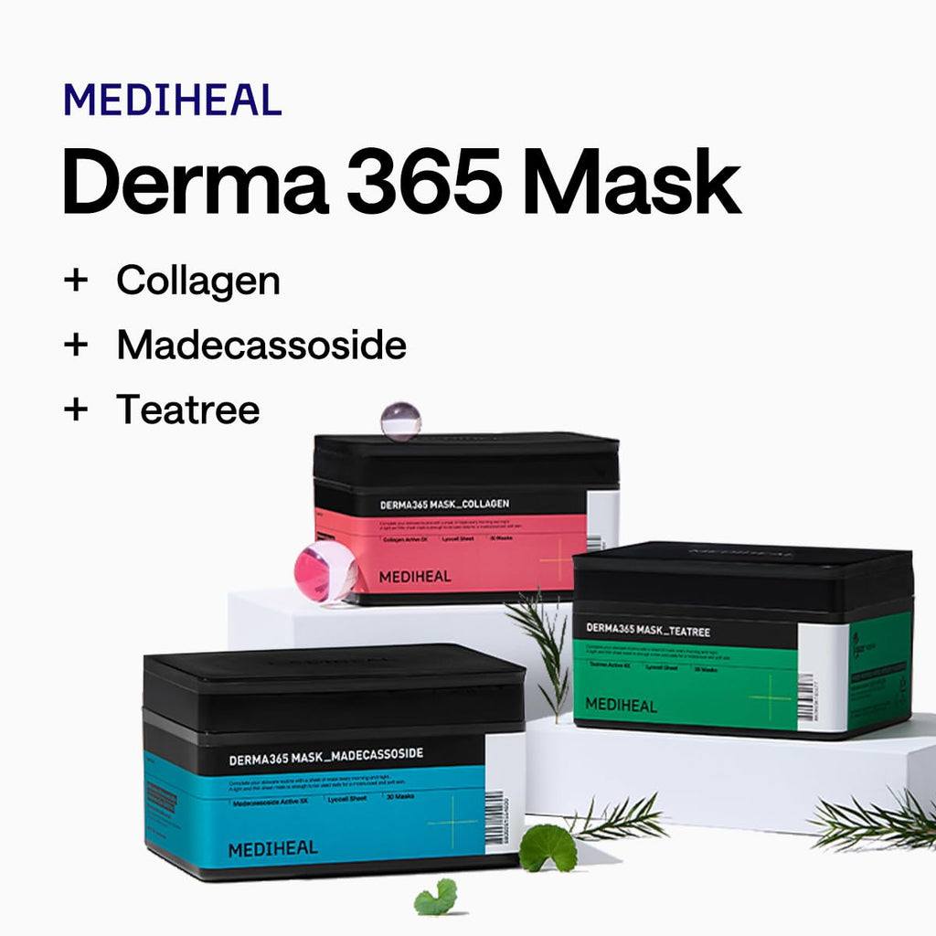 Mediheal Derma 365 Daily Firming Mask (30 Masks) - Quick Skin Care Mask for Firm Moisturizing to Lift Skin with Collagen Active