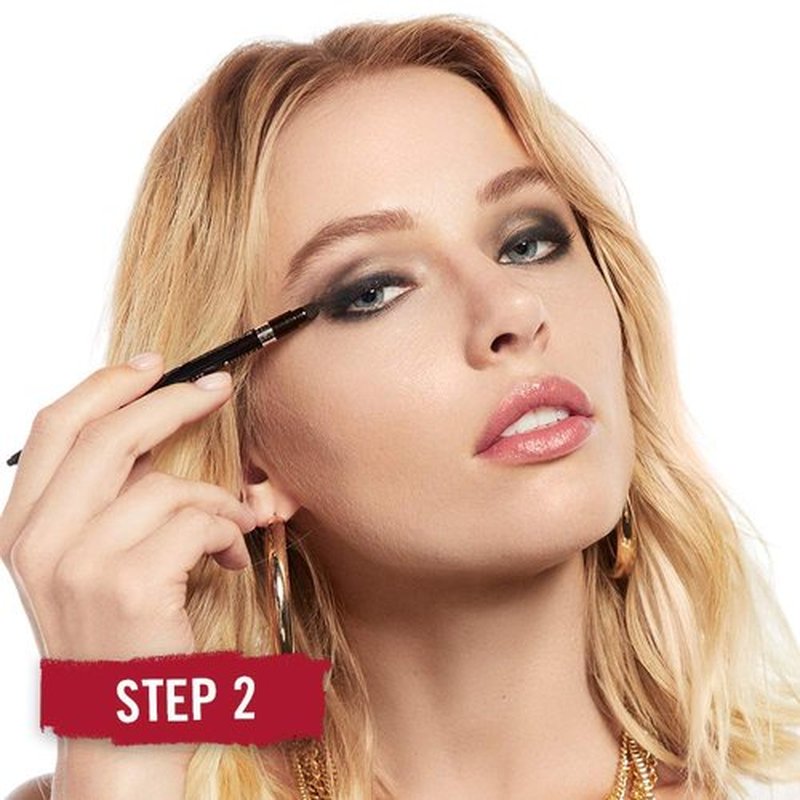 Rimmel London Exaggerate Waterproof Eye Definer Eyeliner,Highly Pigmented,Long-Wearing,Built-In Smudger,262,Blackest Black,0.01oz,(Pack of 2)