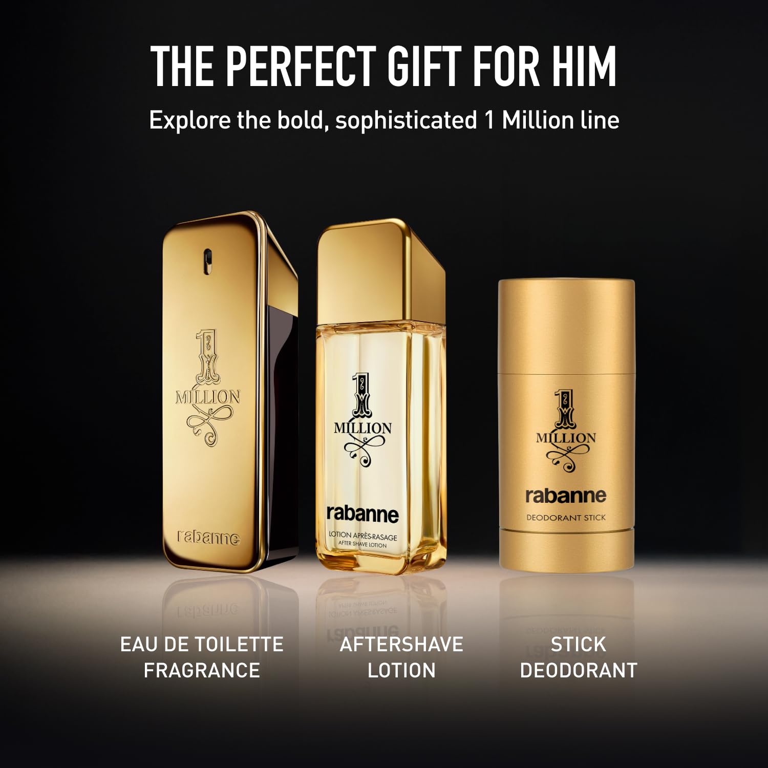 Rabanne 1 Million Deodorant Stick for Men - Luxury Fragrance Solid Deodorant with Fresh Leather, Warm Spice & Sensual Musk, Long-Lasting Freshness & Skin Protection, 2.2 oz