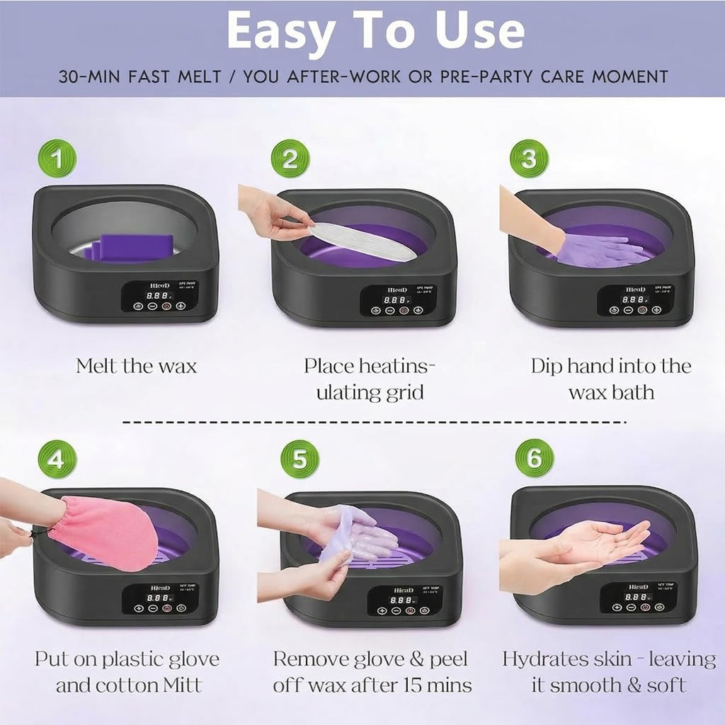 Paraffin Wax Machine for Hand and Feet，Touchscreen Paraffin Wax Warmer with 1.98lb Wax Moisturizing Paraffin Spa Wax Bath Kit, Large Capacity at Home for Smooth and Soft Skin（Pink）