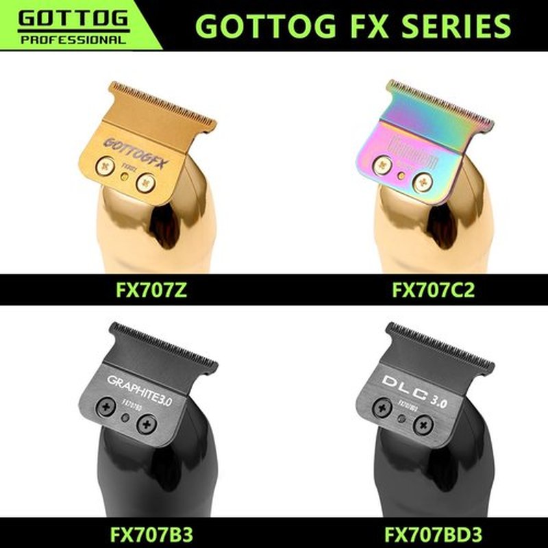 DLC 3.0 Replacement Blades - Zero-Gapped Blades for FX787 & FX726 Trimmers | Compatible with Barberology FX707BD3 - Black