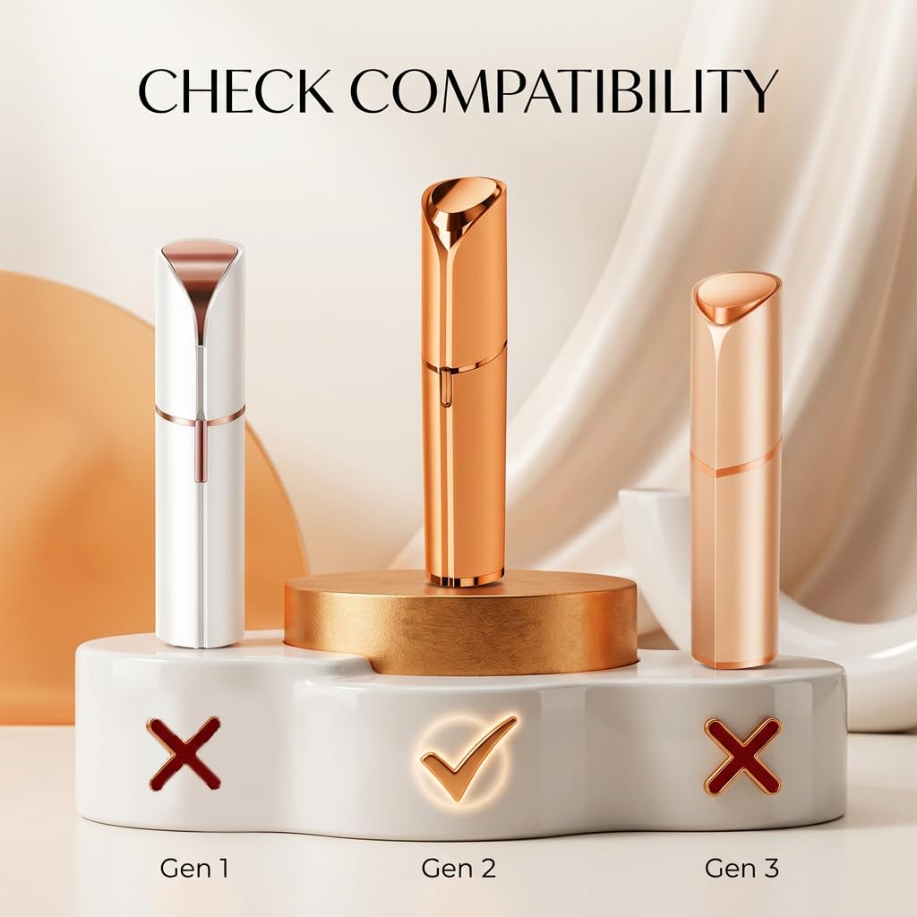 4PCS Replacement Heads for Flawless Gen 2, Double Halo Facial Hair Removal Tool for Women, Replacement Blades for Finishing Touch Flawless Hair Removal with Brush