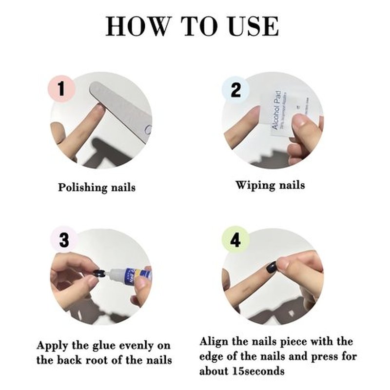IMRAIN Long Square Press on Nails Pink French Tips Fake Nails with Cross & Cherry Charm Designs Full Cover Glossy Glue on Nails Acrylic Artificial Nail Supplies 24Pcs