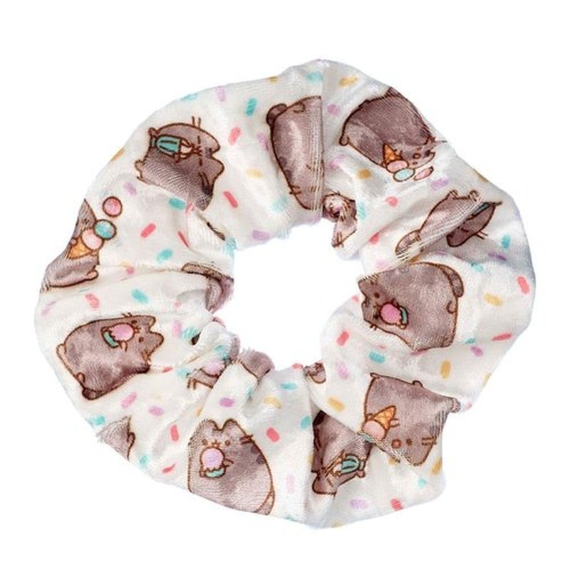Pusheen the Cat White Ice Cream Hair Scrunchie, 1 Count (Pack of 1)