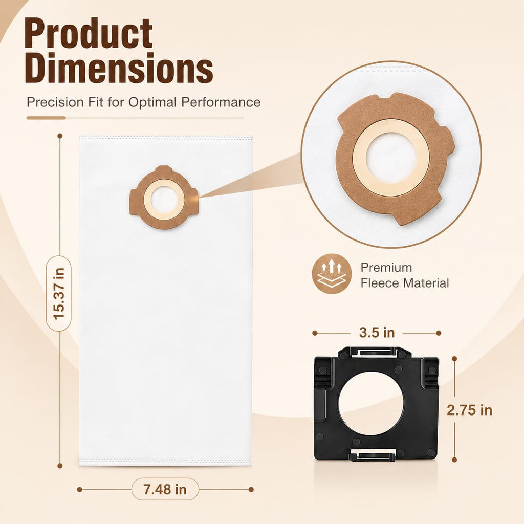 6 Pack 49-90-2016 Dust Bags for Milwaukee 0960-20 0970-20