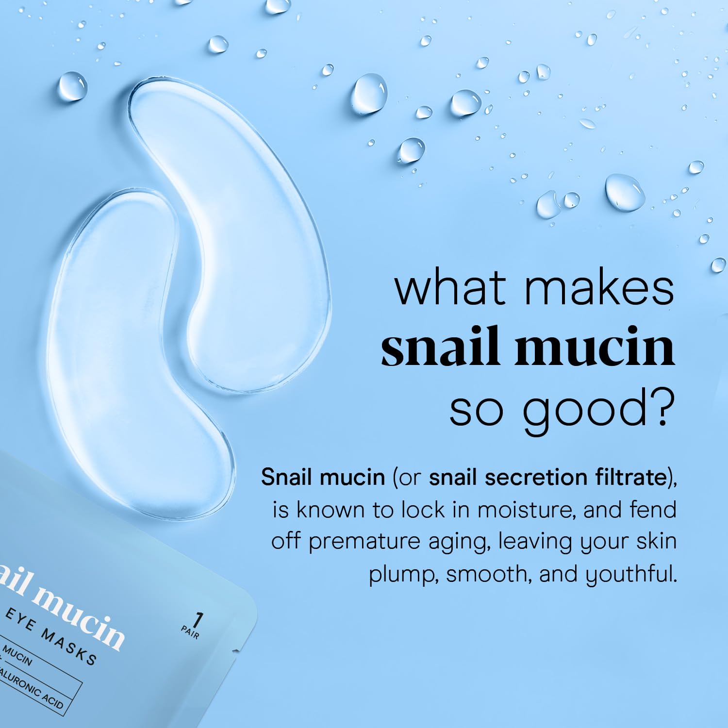 Baebody Advanced Snail Mucin Under Eye Masks (6 Pairs), Under Eye Patches for Puffy Eyes and Dark Circles, Hydrating Under Eye Patches to Reduce Fine Lines, Under Eye Patches Korean Inspired
