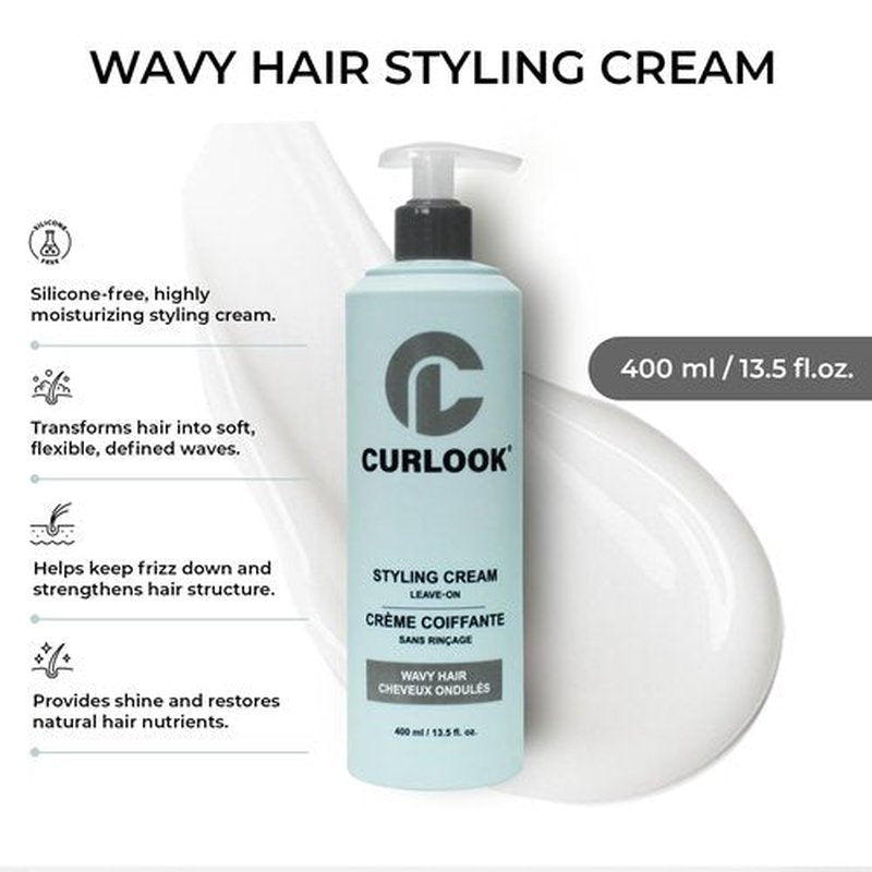 Skiennix Wavy Hair Styling Cream - Silicone-Free Formula for Soft, Flexible Waves | 400ml