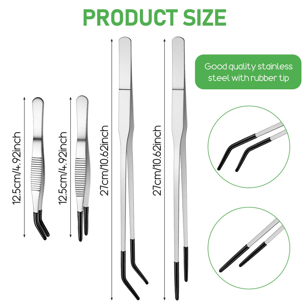 WJIAAA 4PCS Reptile Feeding Tongs Long Tweezers for Aquarium Crafts Tank