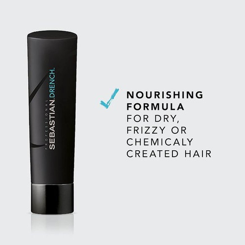 Sebastian Professional Drench Shampoo - Deep Moisturizing Formula for Dry, Frizzy & Chemically Treated Hair