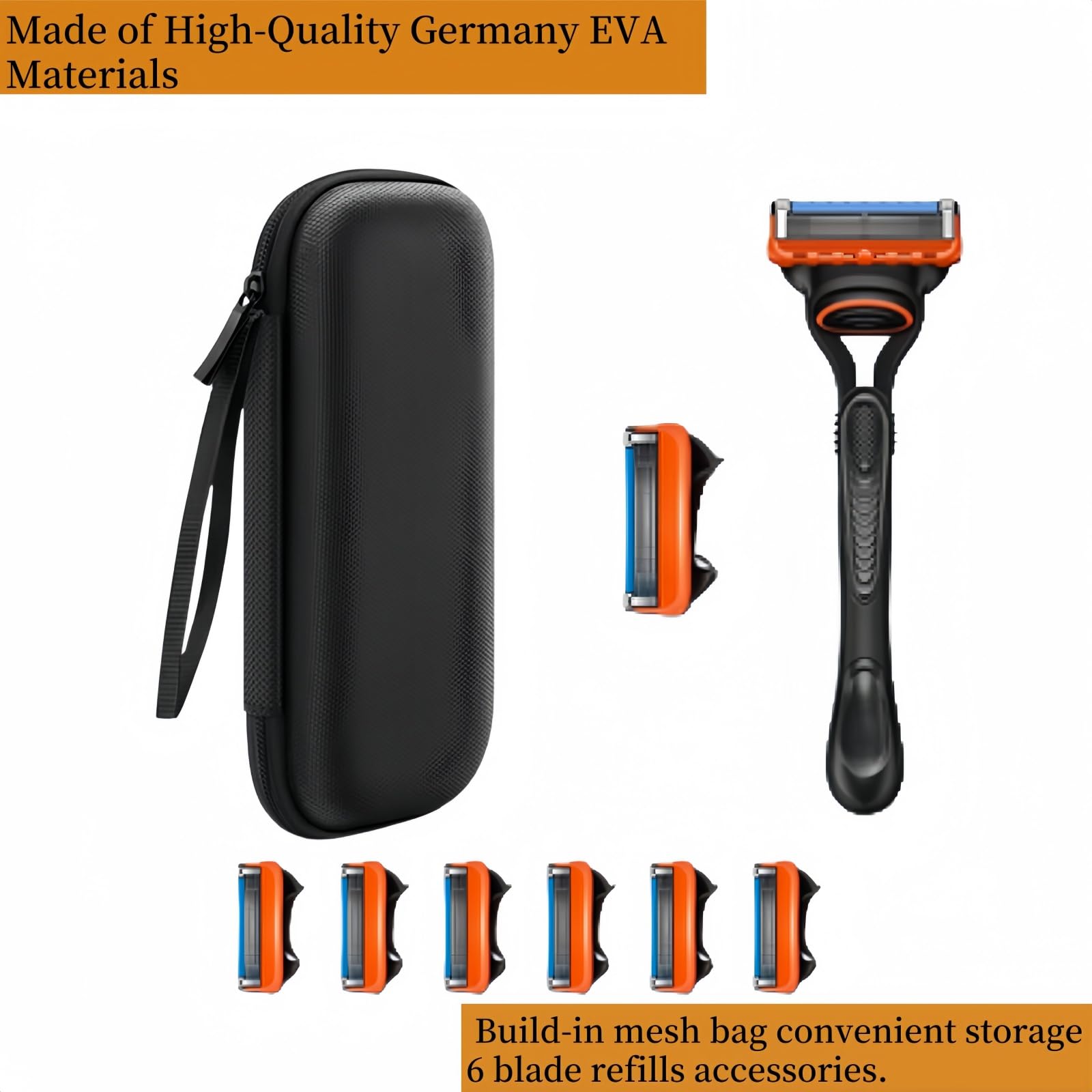 Safety Razor Cover Travel Razor Protective Case, Safety Men's Razor Cord Travel Organizer Compatible with Most brands of Razors, Zipper Carrying Bag