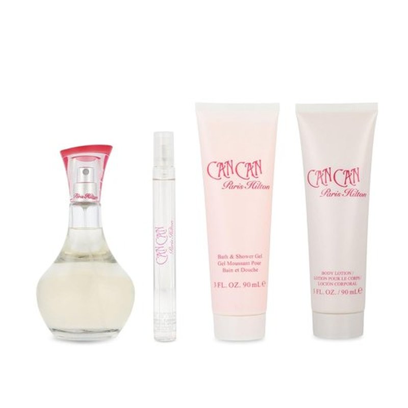 Paris Hilton Can Can Gift Set for Women - 4-Piece Collection with Eau De Parfum & Body Lotion