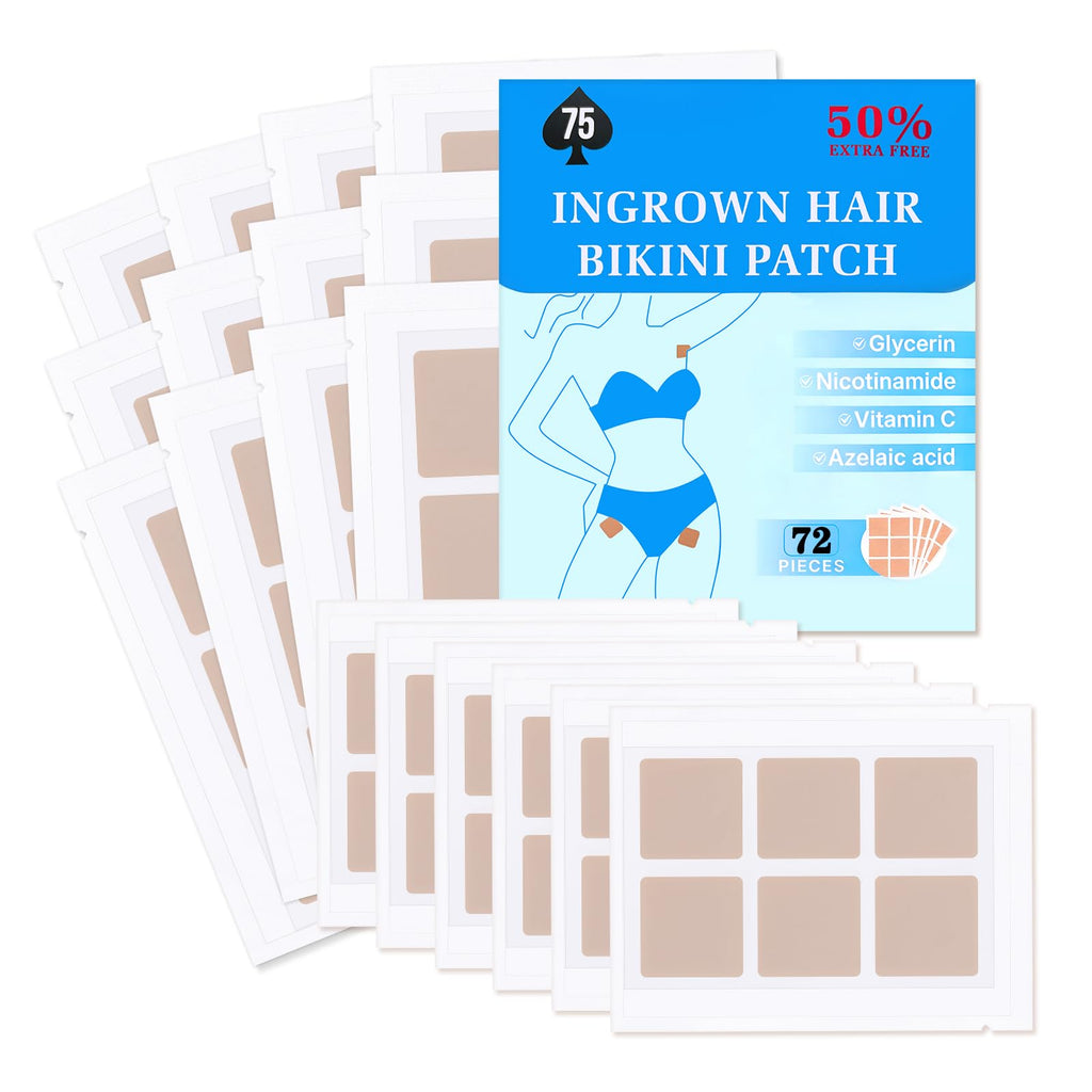 Ingrown Hair Treatment Patch, 72 Pcs Razor Bump Treatment for Bikini Area, Smooth-Feeling Non-Irritating Formula, Ingrown Hair Pads & Pubic Hair Cyst Treatment for Women & Men