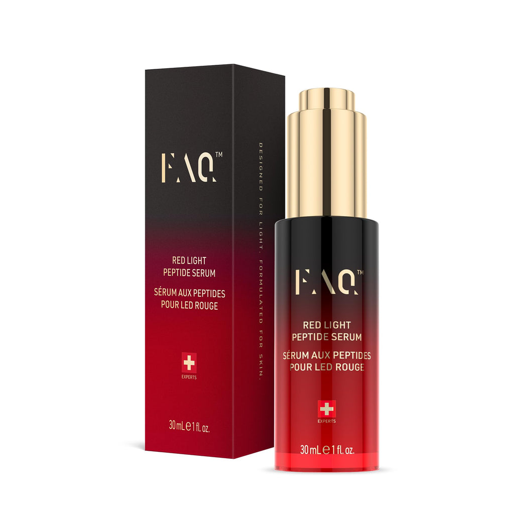 FAQ Red Light Peptide Serum – Hyaluronic Acid & Peptide Face Serum for Women & Men, Hydrating Skin Care to Enhance LED Light Routines - 1 fl. Oz