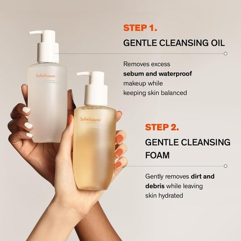 Sulwhasoo Gentle Cleansing Oil | Hydrating Korean Cleanser for All Skin Types, Removes Waterproof Makeup
