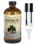 VRJEUGO Jamaican Black Castor Oil, Organic Castor Oil Cold Pressed Unrefined Glass Bottle,Rich in Vitamin E, Omega Fatty Acids and Minerals for Hair & Skin, Bold Lashes & Brows, Nail Care 16OZ