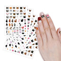 WIRESTER 8 Sheets of Nail Art Stickers Decals - Self-Adhesive Nail Decals for Women Kids Girls - Cats (Cat Face, Cat Paws, Fish Bone, Meow, Heart, Bow Tie)