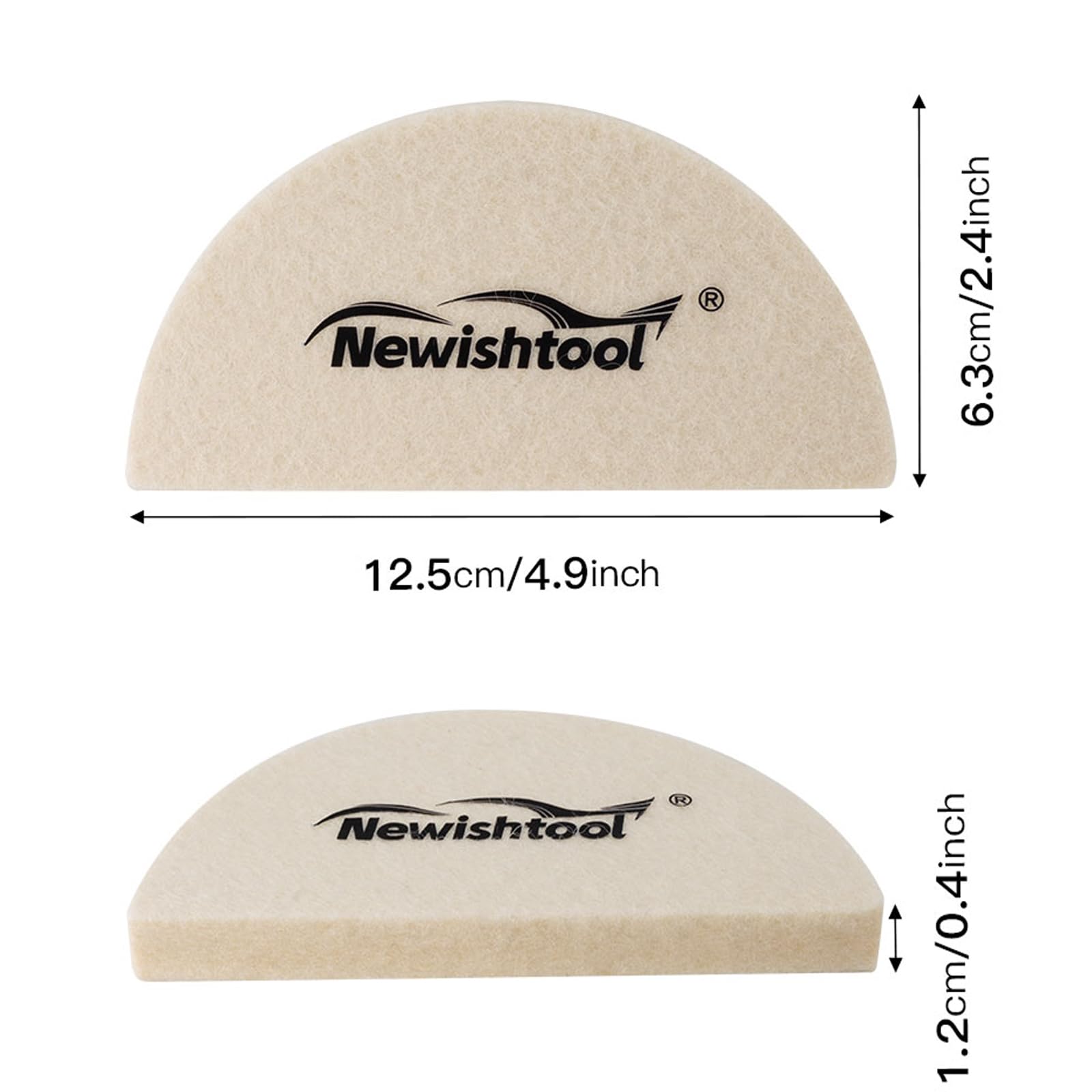 NEWISHTOOL 3 PCS Wool Felt Squeegee Window Tint Tools, Scratch Free Soft Woolen Squeegee for Vinyl Wrap, Glass Tint Film, Car Wrapping, PPF Installation
