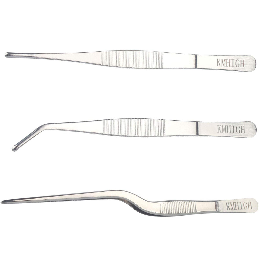 KMHIGH Gardening Tweezers Set, 3-Piece Stainless Steel Picking Tools