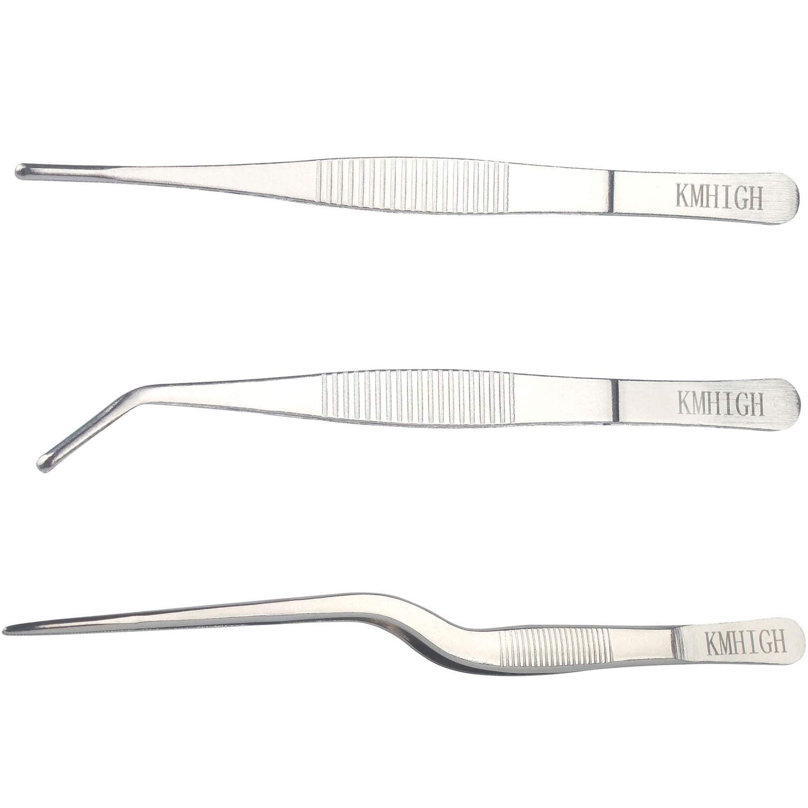 KMHIGH Gardening Tweezers Set, 3-Piece Stainless Steel Picking Tools