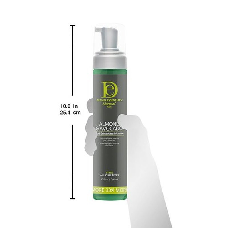 Design Essentials Almond & Avocado Curl Enhancing Hair Mousse - 10 Oz for Defined Curly Hair