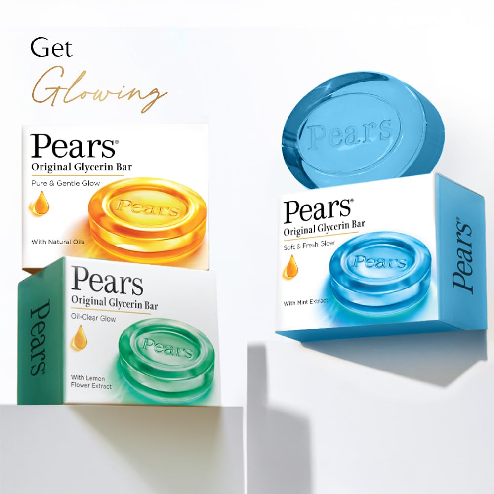 Pears Soft and Fresh Bathing Bar, 125g (Buy 3 Get 1 Free)