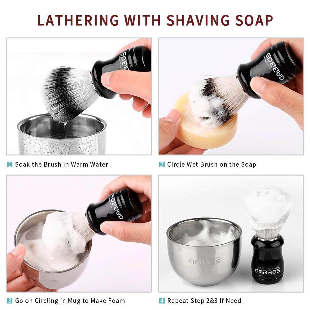 Anbbas Shaving Brush Set,with Stand and Soap,Bowl Lather for Men Wet Shave